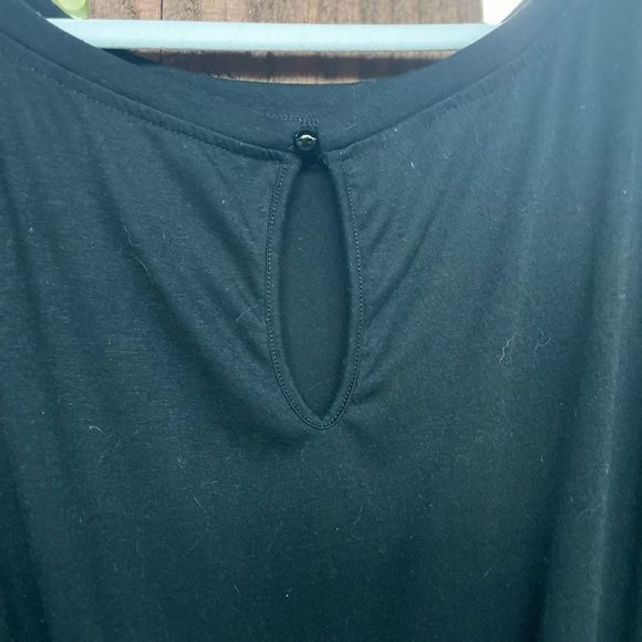 Black short sleeve elastic waist jogger bottom one piece pull-on jumpsuit - Picture 5 of 10